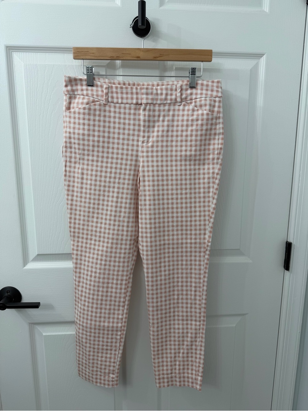 Old Navy Pink and White Gingham Pull-On Pants